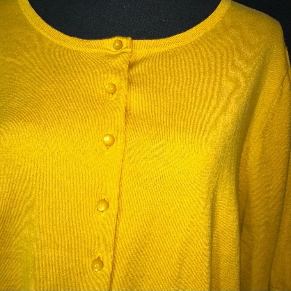 BODEN Women’s US 18 Silk Blend Cardigan Sweater Short Sleeve Yellow Soft - Picture 4 of 16